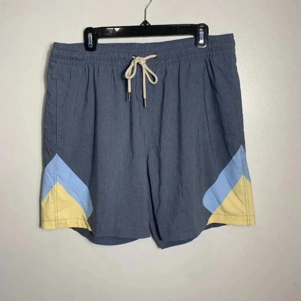 Fair Harbor Bayberry Swim Trunk Mens Size 2X Blue Lined Pockets Vacation